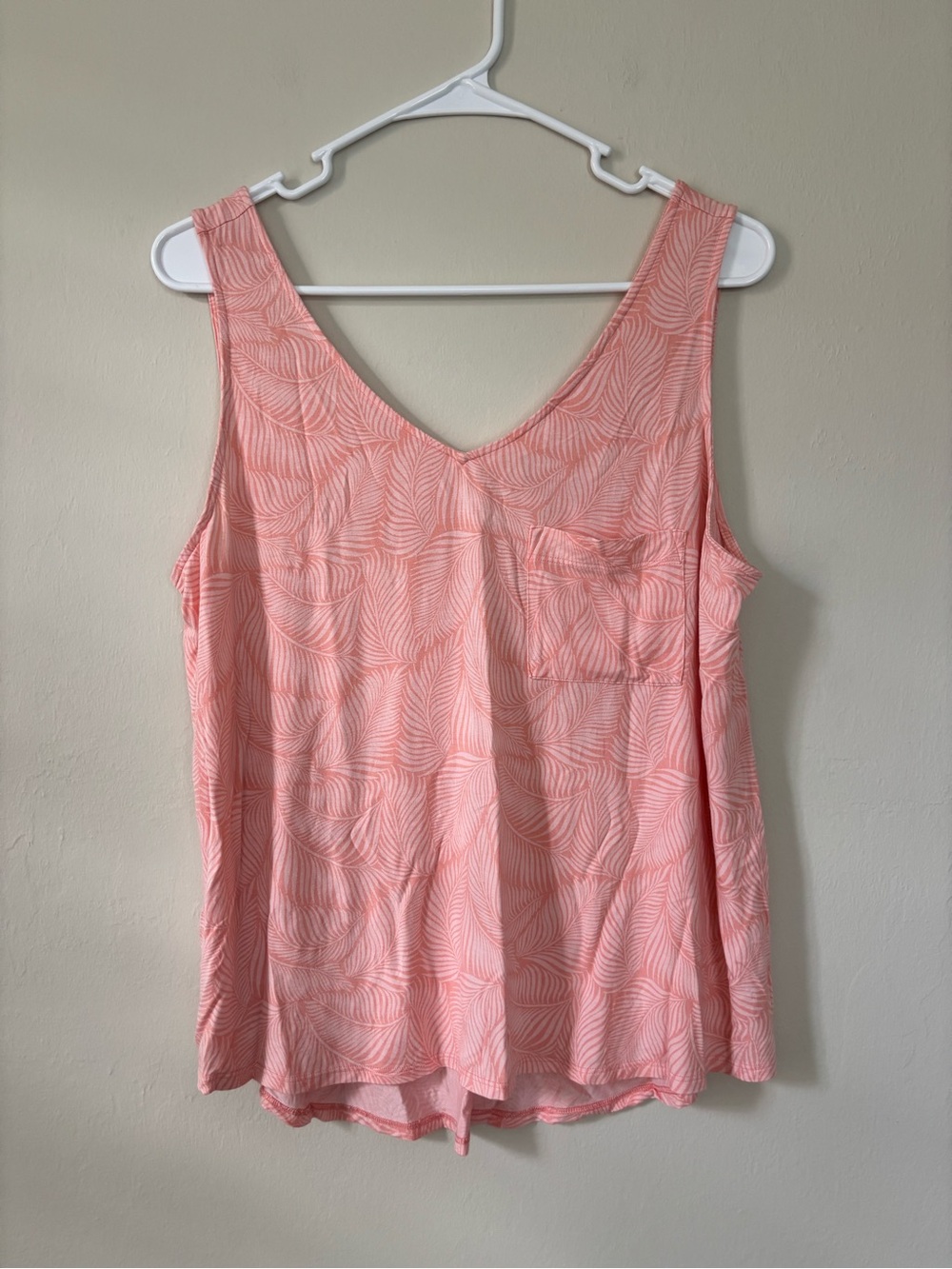 Soma Size Large Cool Nights Tank Top Pink Palm Pocket